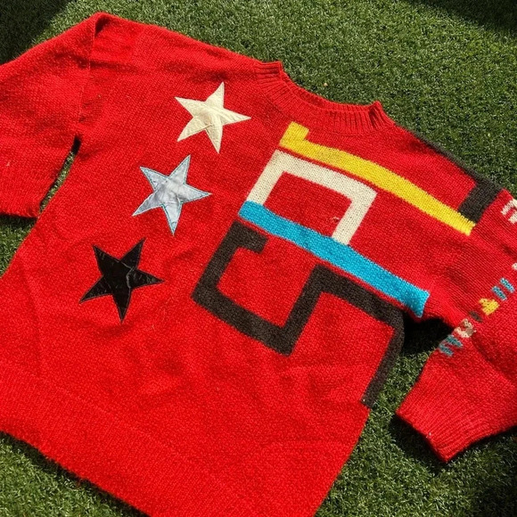 VTG 80’s Revolution Tokyo Mens Red Sweater - Picture 3 of 6